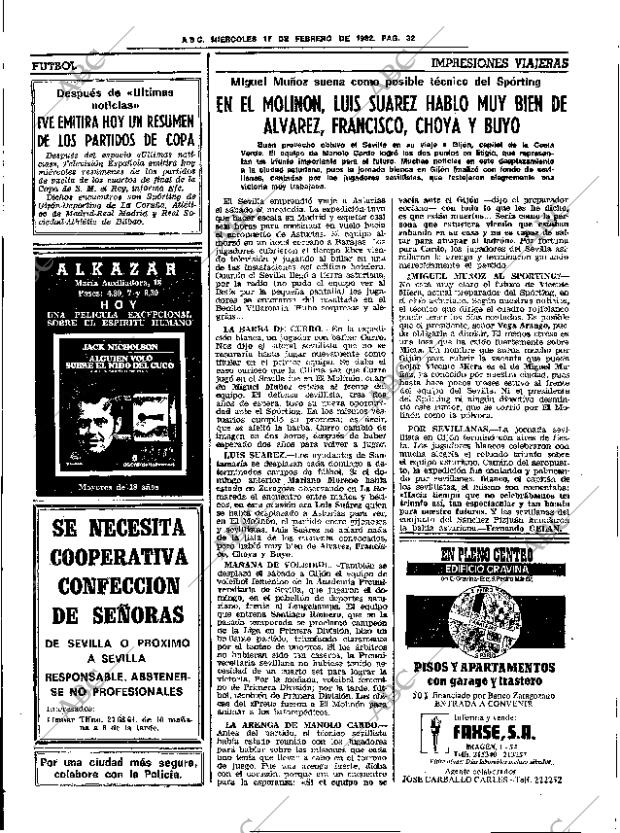 ABC SEVILLA 17-02-1982 página 42