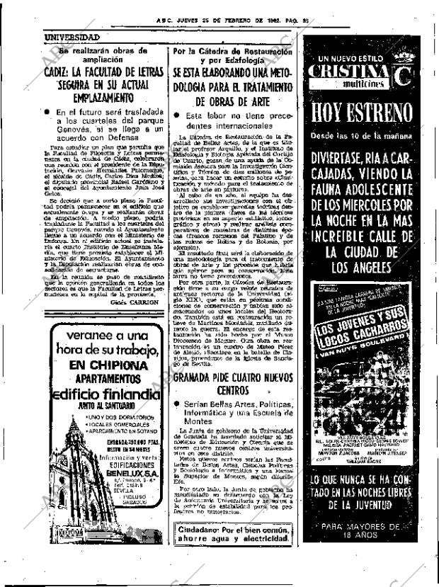 ABC SEVILLA 25-02-1982 página 43