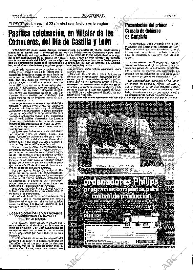 ABC MADRID 27-04-1982 página 31