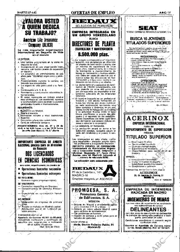 ABC MADRID 27-04-1982 página 57