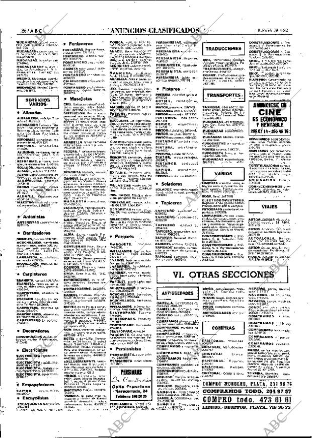 ABC MADRID 29-04-1982 página 86