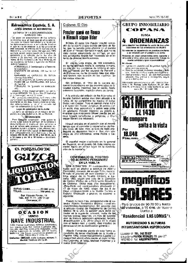 ABC MADRID 18-05-1982 página 84