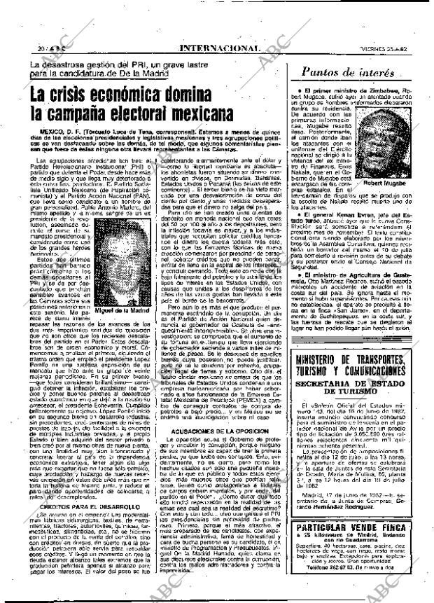 ABC MADRID 25-06-1982 página 20