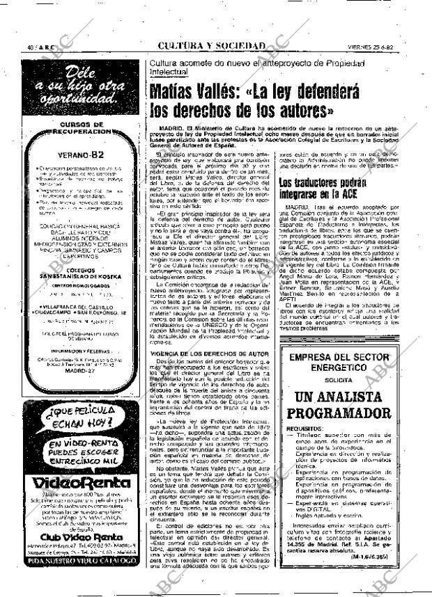 ABC MADRID 25-06-1982 página 40