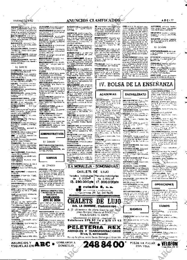 ABC MADRID 25-06-1982 página 93