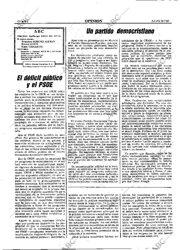 ABC MADRID 22-07-1982 página 10