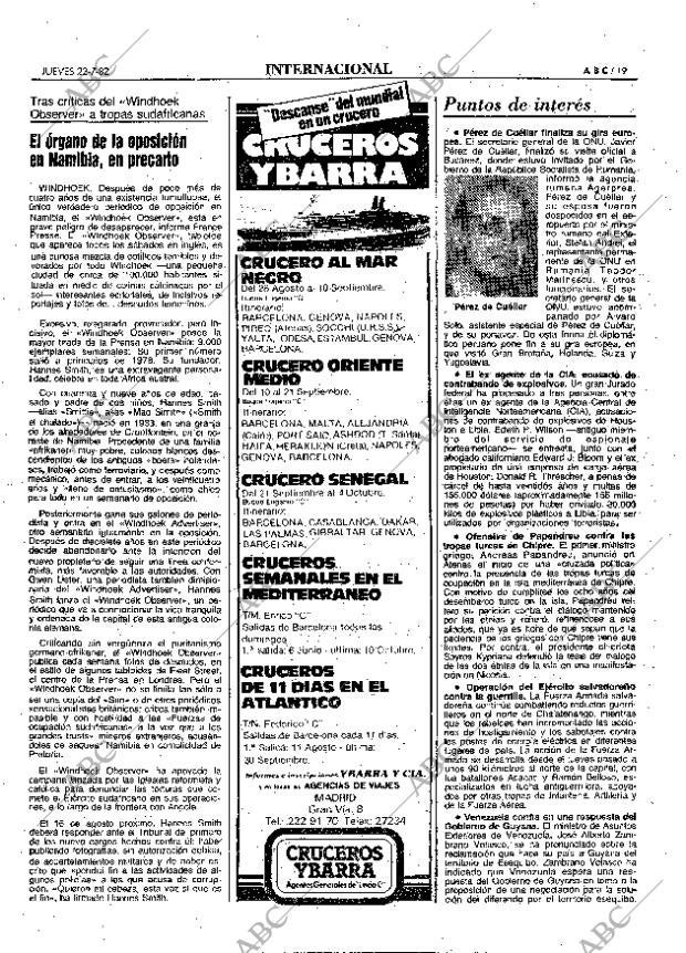 ABC MADRID 22-07-1982 página 19