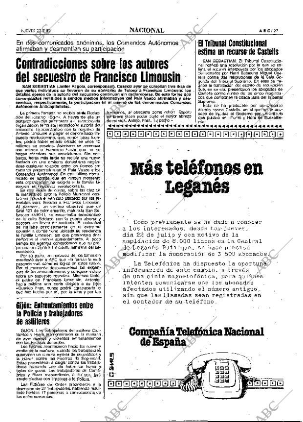 ABC MADRID 22-07-1982 página 27