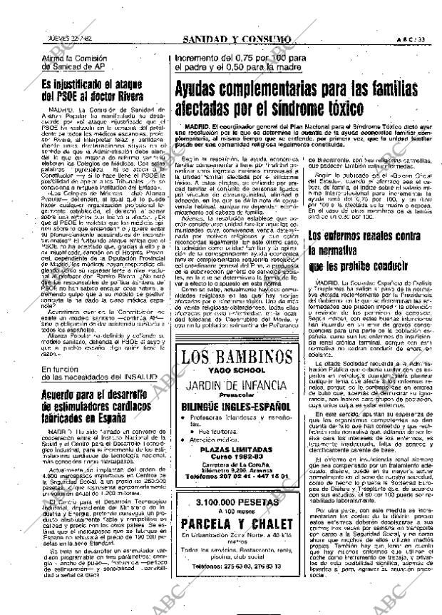 ABC MADRID 22-07-1982 página 33