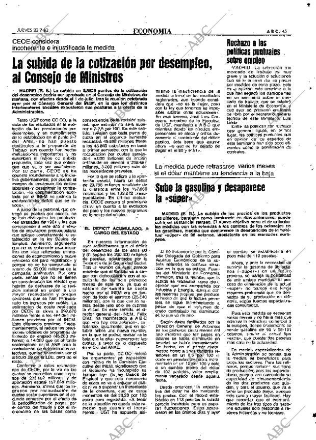 ABC MADRID 22-07-1982 página 45