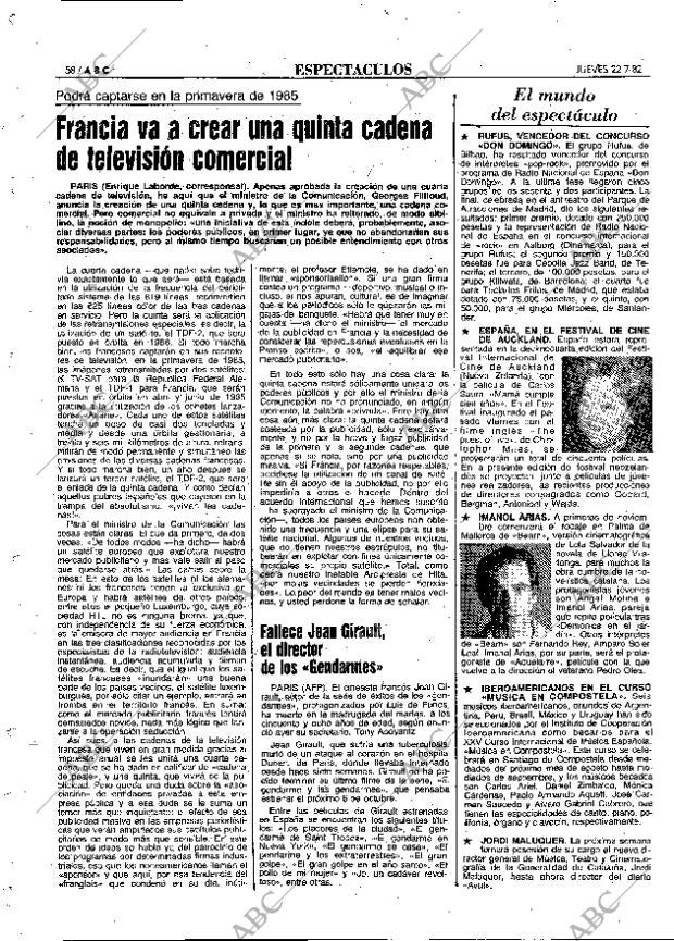 ABC MADRID 22-07-1982 página 58