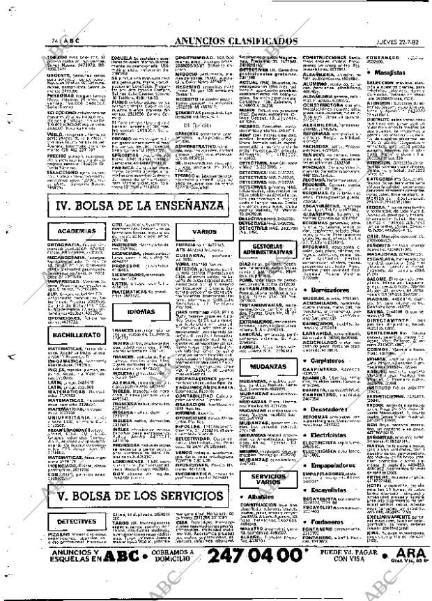 ABC MADRID 22-07-1982 página 74