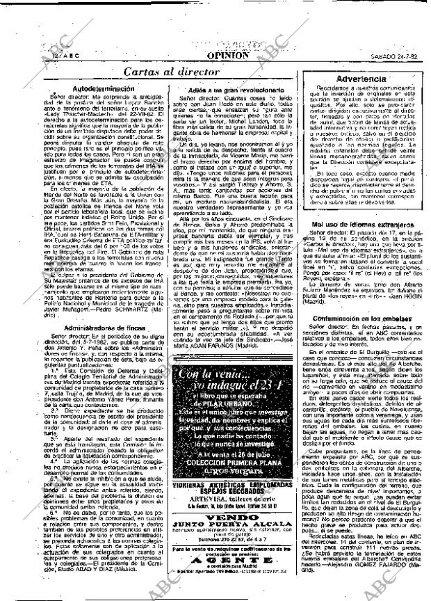 ABC MADRID 24-07-1982 página 12