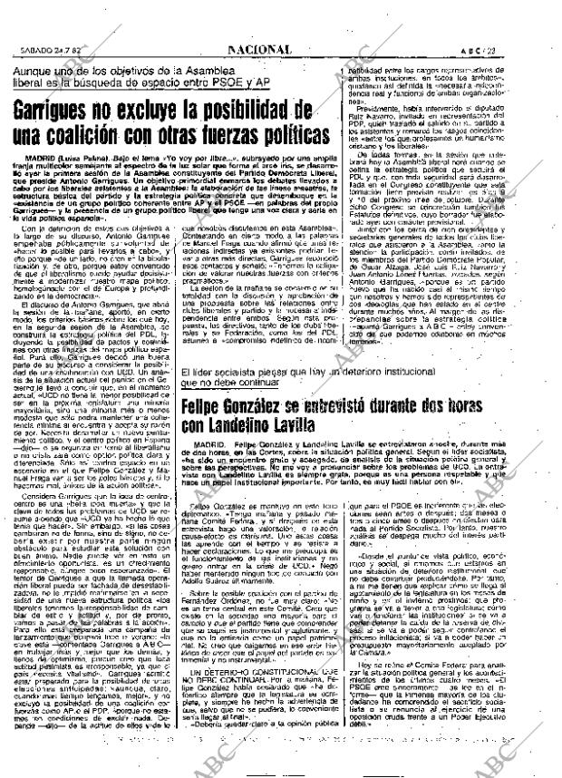 ABC MADRID 24-07-1982 página 23