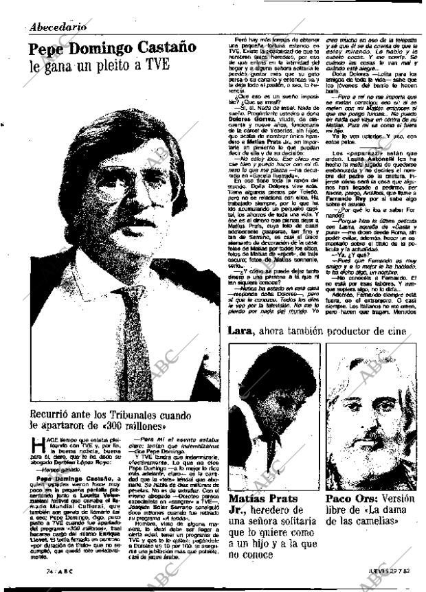 ABC MADRID 29-07-1982 página 74