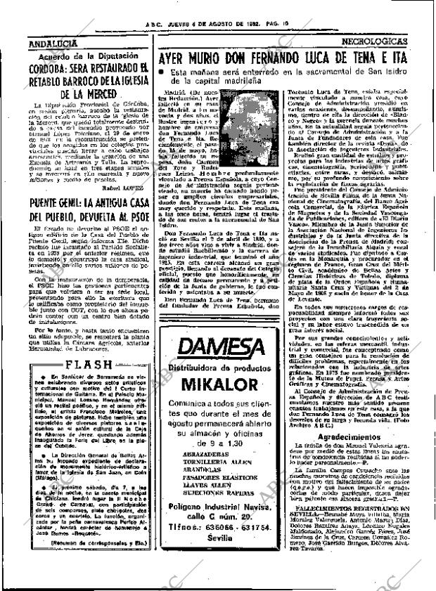 ABC SEVILLA 05-08-1982 página 16