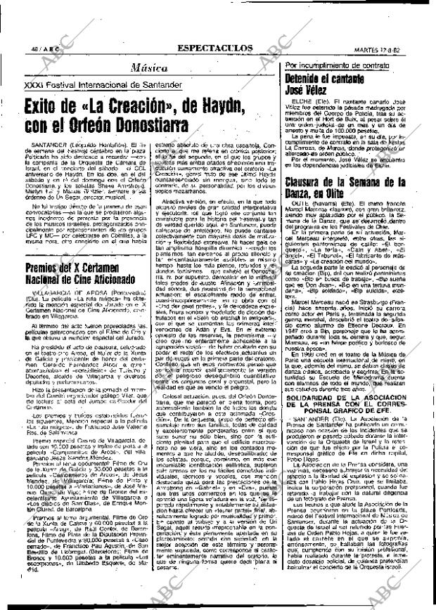 ABC MADRID 17-08-1982 página 48