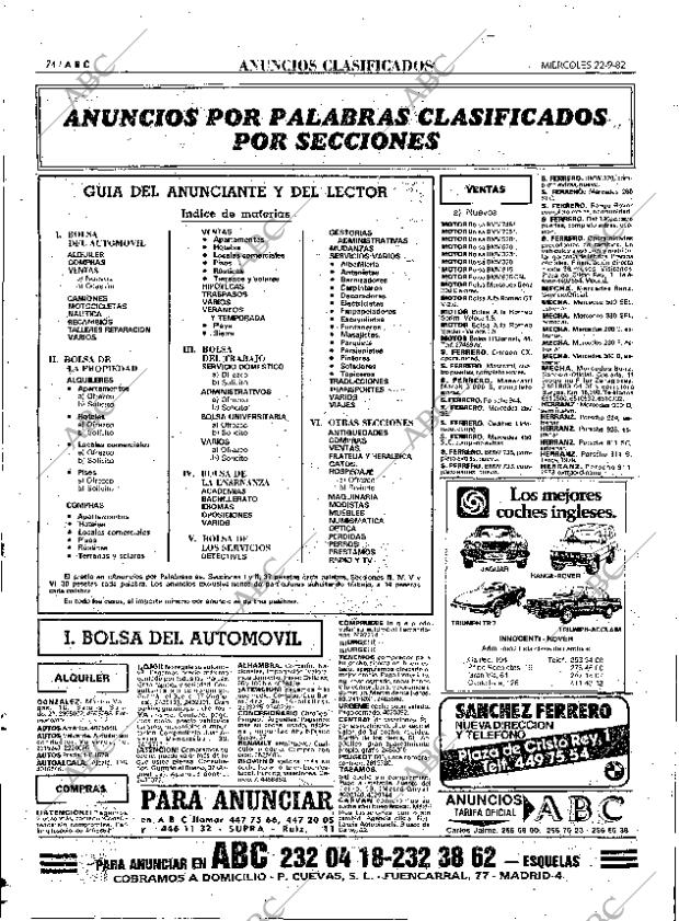 ABC MADRID 22-09-1982 página 74