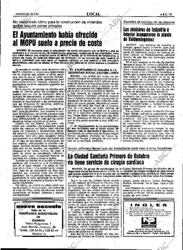 ABC MADRID 29-09-1982 página 33