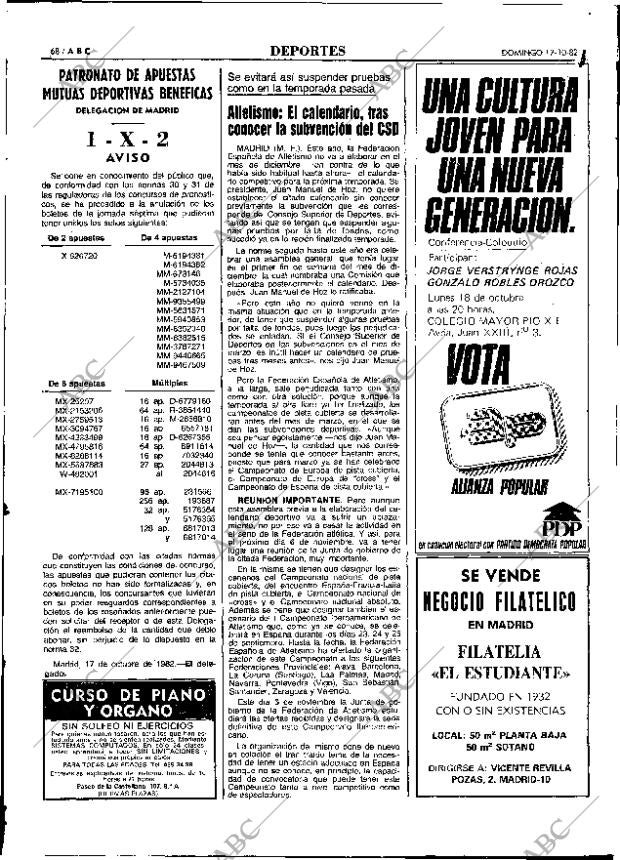 ABC MADRID 17-10-1982 página 68