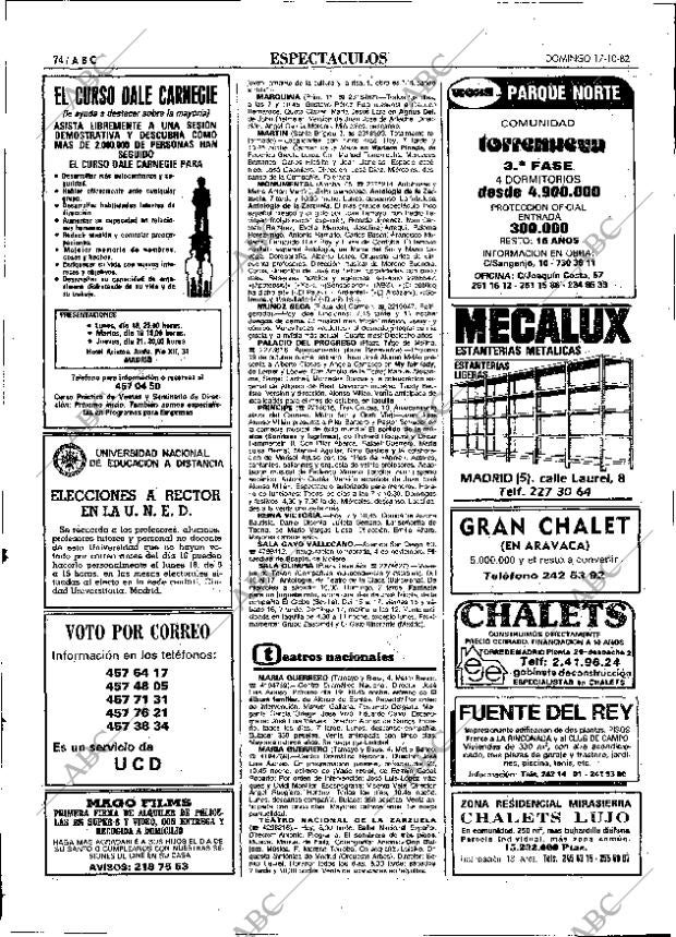 ABC MADRID 17-10-1982 página 74