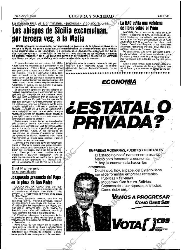 ABC MADRID 23-10-1982 página 45