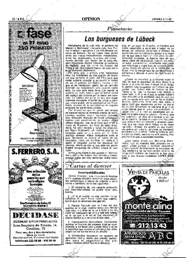 ABC MADRID 05-11-1982 página 20