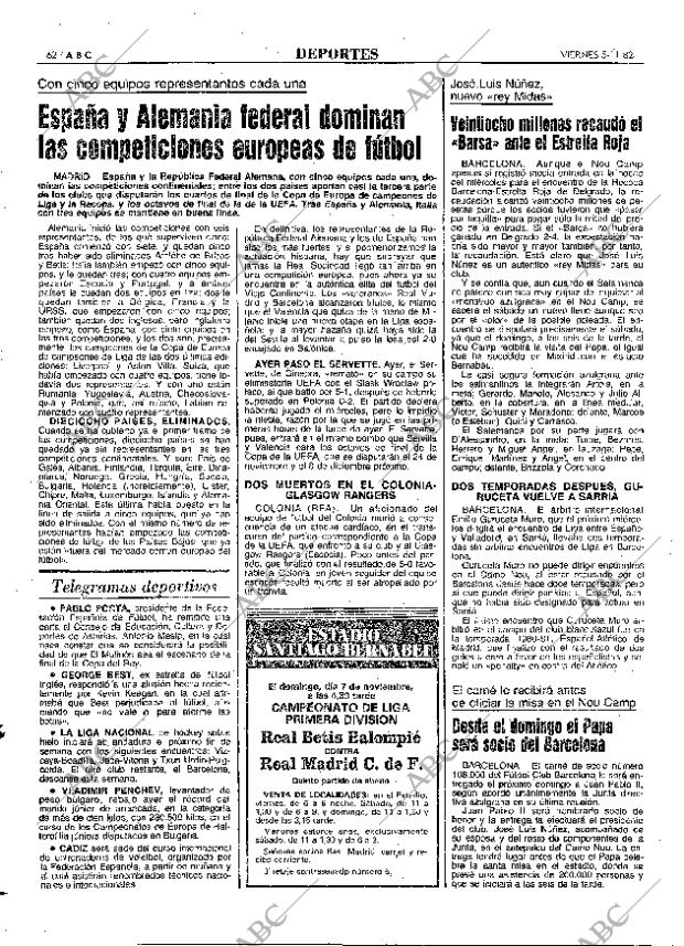 ABC MADRID 05-11-1982 página 62