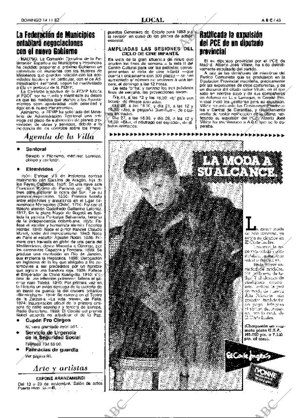 ABC MADRID 14-11-1982 página 45