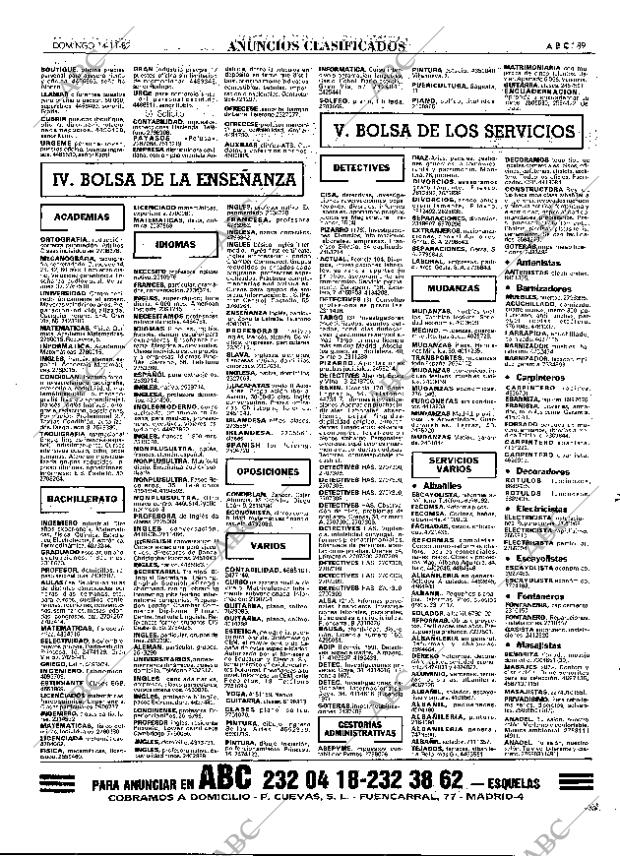 ABC MADRID 14-11-1982 página 89