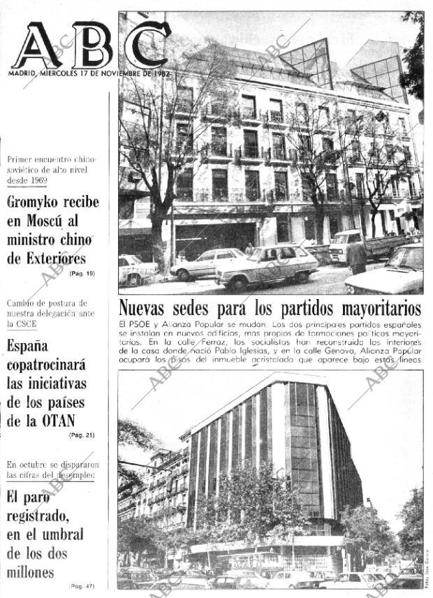 ABC MADRID 17-11-1982 página 1