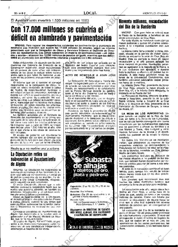 ABC MADRID 17-11-1982 página 38