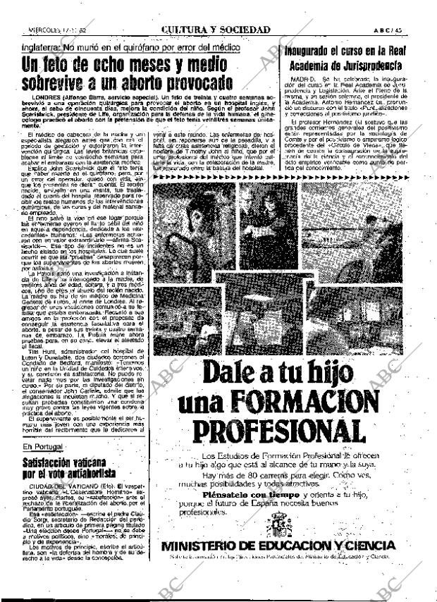 ABC MADRID 17-11-1982 página 45