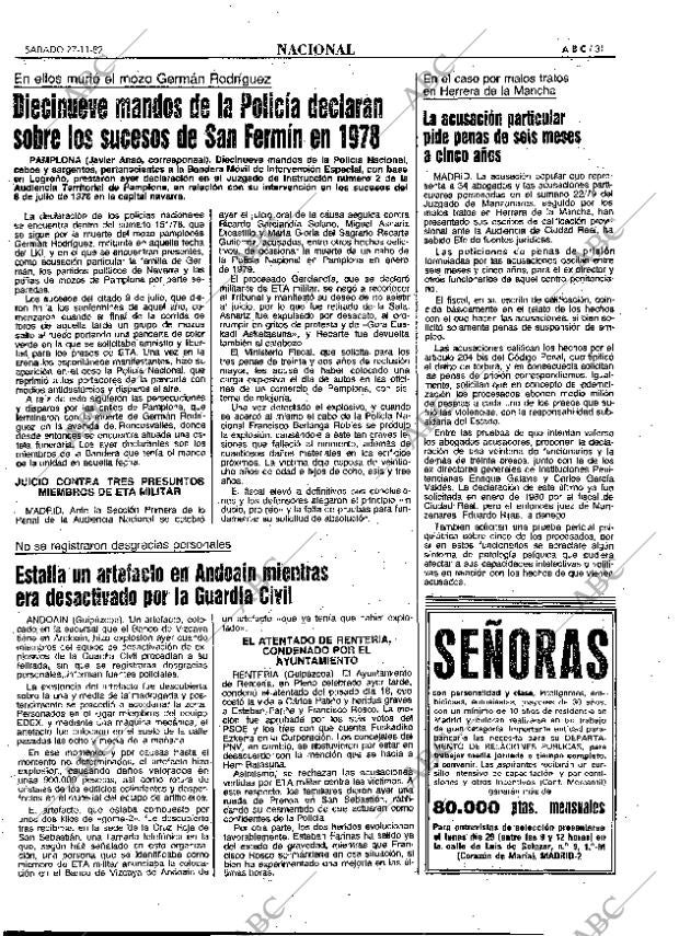 ABC MADRID 27-11-1982 página 31
