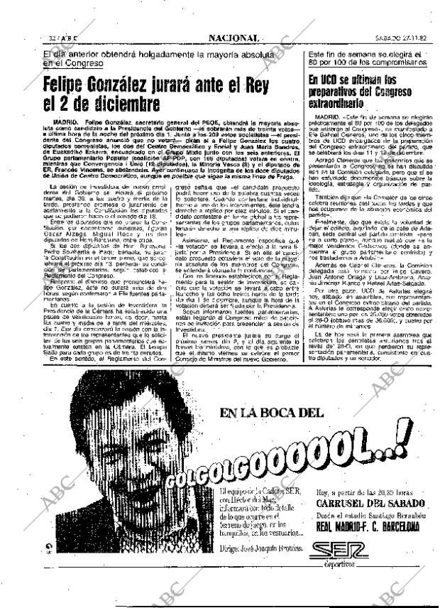 ABC MADRID 27-11-1982 página 32