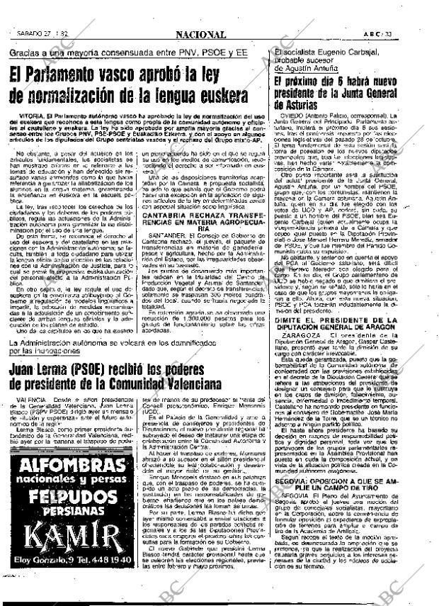 ABC MADRID 27-11-1982 página 33