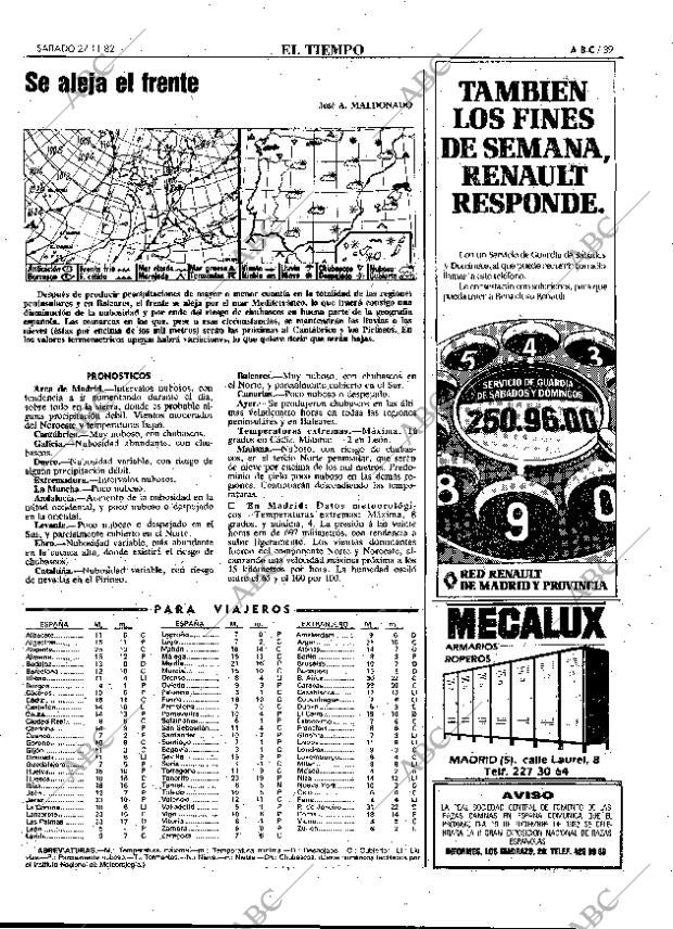 ABC MADRID 27-11-1982 página 39
