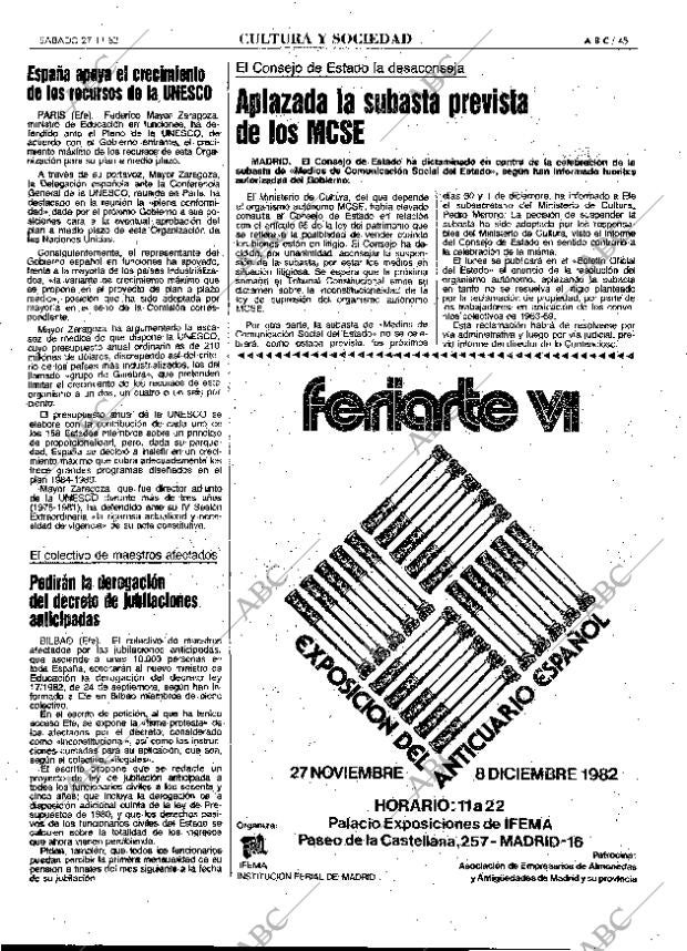 ABC MADRID 27-11-1982 página 45