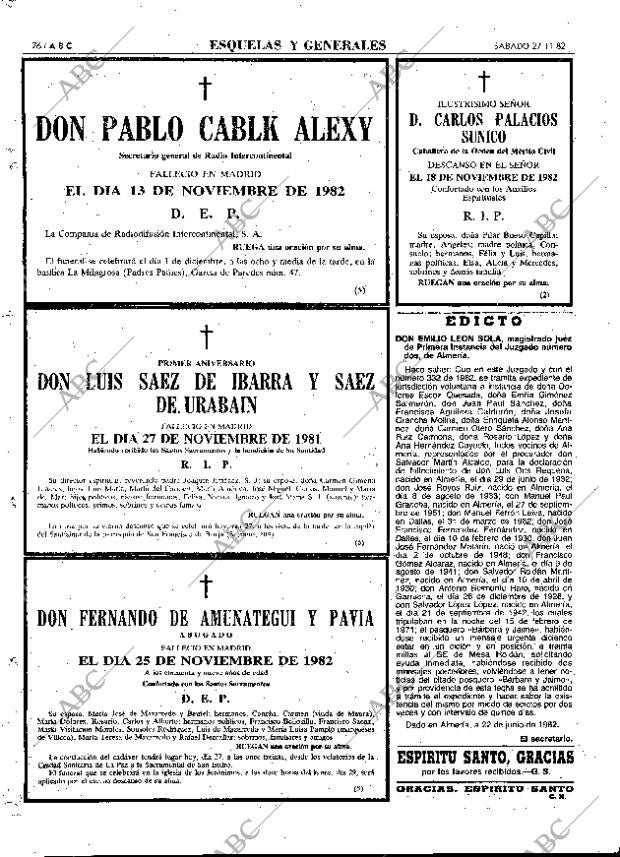 ABC MADRID 27-11-1982 página 88