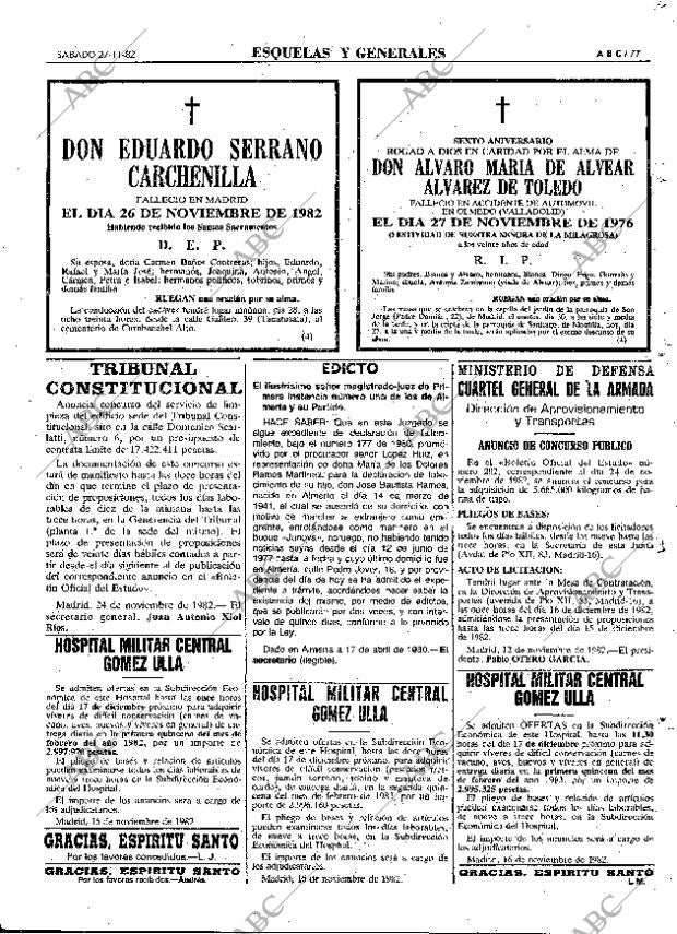 ABC MADRID 27-11-1982 página 89