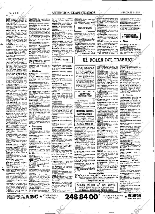 ABC MADRID 01-12-1982 página 74