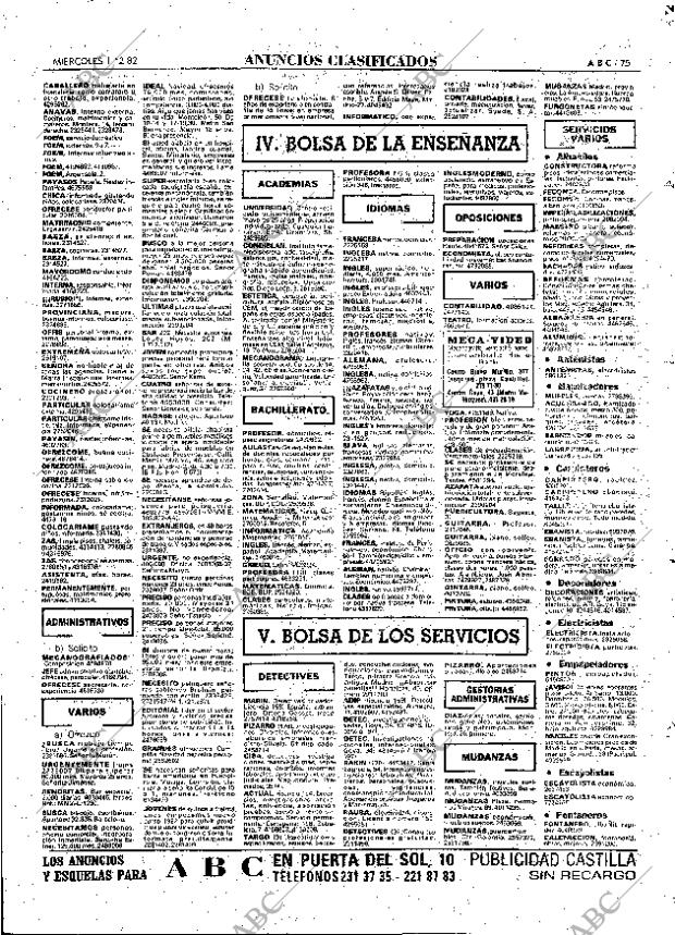 ABC MADRID 01-12-1982 página 75