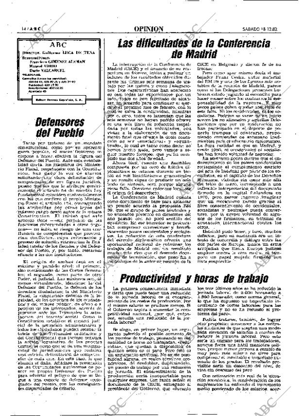 ABC MADRID 18-12-1982 página 14