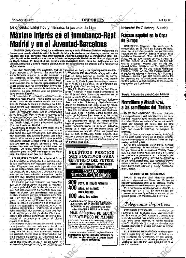 ABC MADRID 18-12-1982 página 77