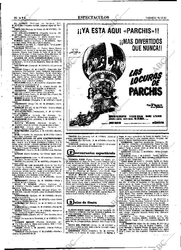 ABC MADRID 18-12-1982 página 88