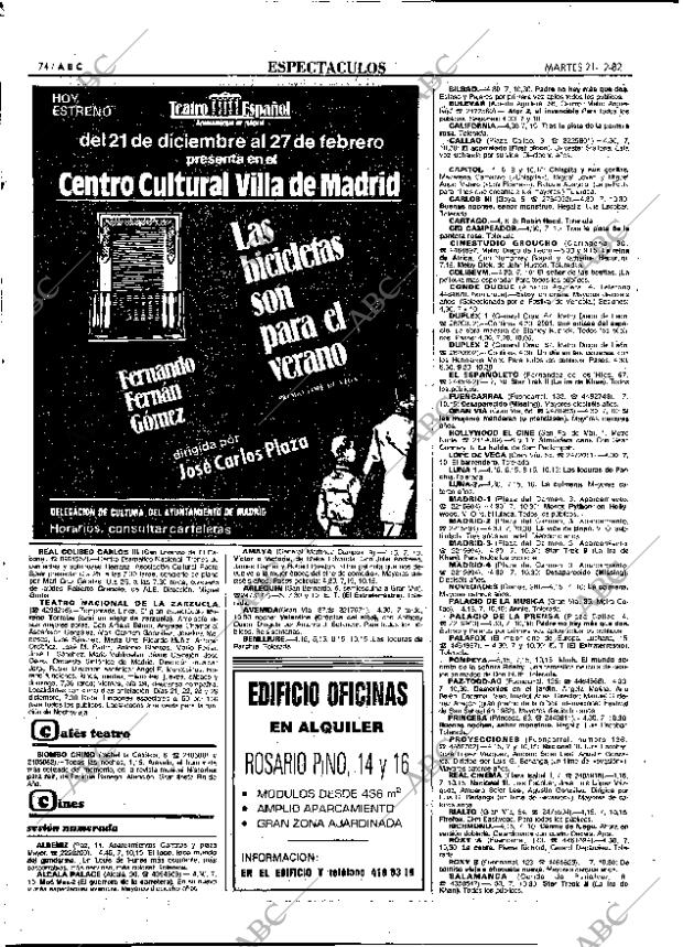 ABC MADRID 21-12-1982 página 74