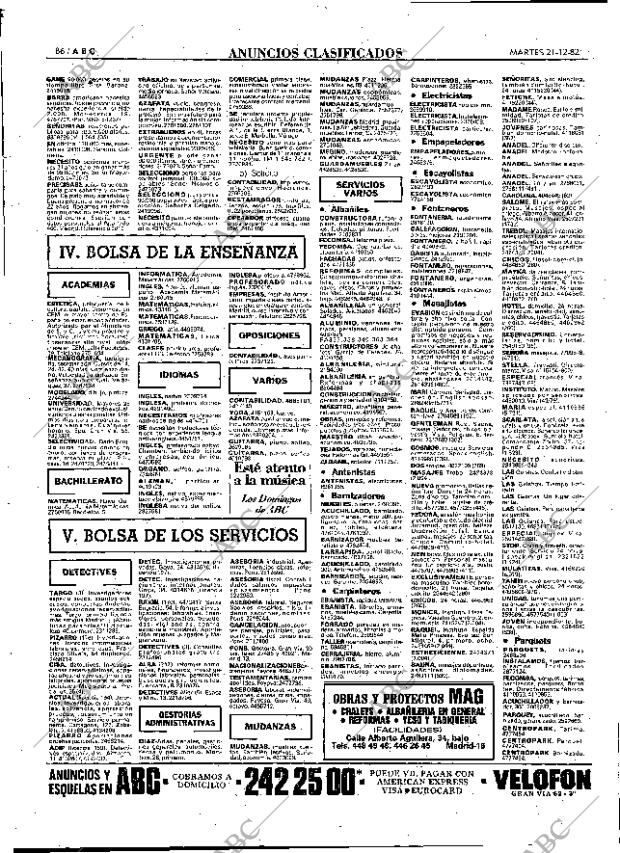 ABC MADRID 21-12-1982 página 86