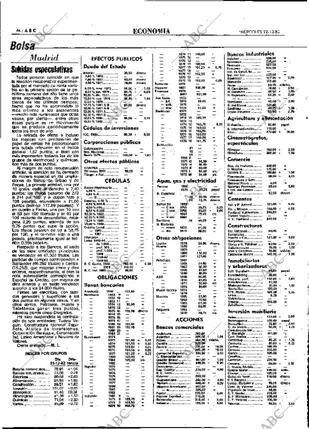 ABC MADRID 22-12-1982 página 44