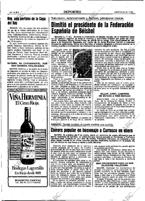 ABC MADRID 22-12-1982 página 64