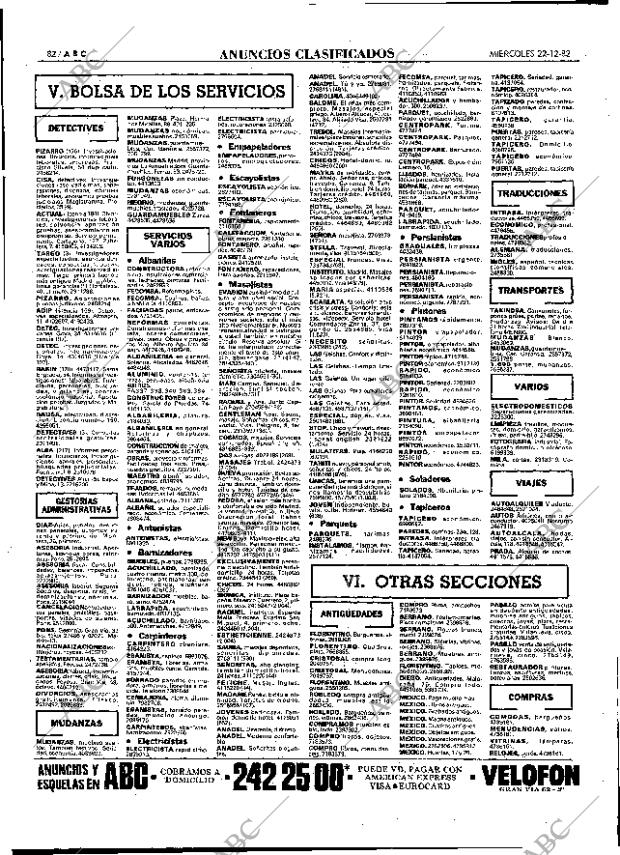 ABC MADRID 22-12-1982 página 82